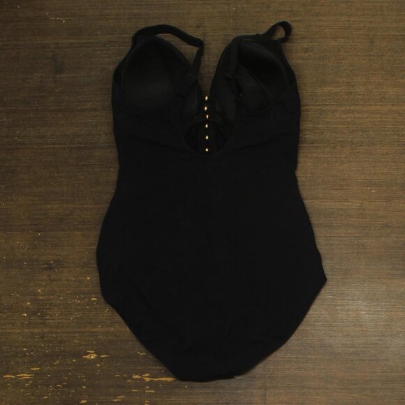 Profile By Gottex Tutti Frutti D Cup V-Neck One Piece Swimsuit Black 14D - Picture 2 of 7